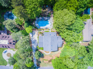 Drone photograph of a residential real-estate property outside of Atlanta, Georgia. Aerial photograph taken with a drone. Drone photography Atlanta.
