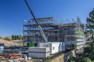 Photograph showing progress of a construction site in Atlanta, Georgia. Architecture Photography.